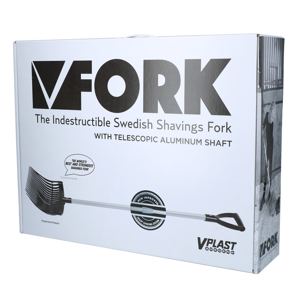 Mestvork kunststof zwart met alu. steel in een doos - Afbeelding 2